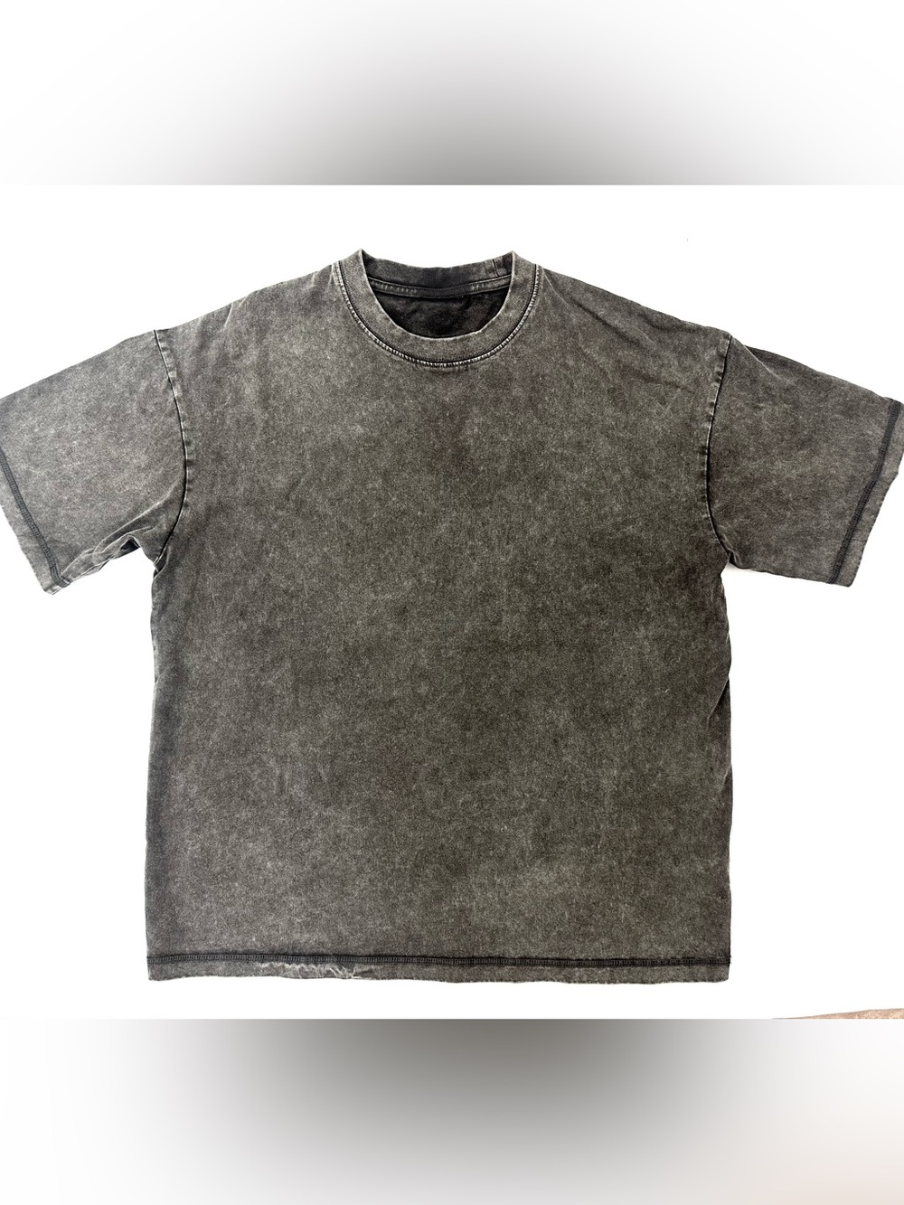 Men's Washed Black Short-Sleeve Crewneck T-Shirt
